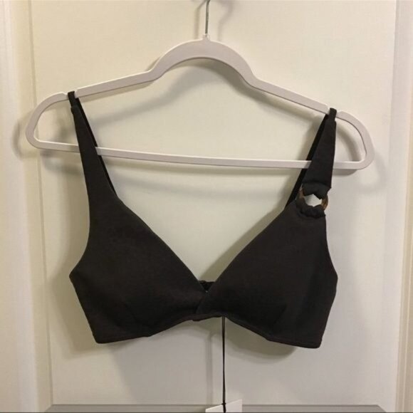 NWT ONIA Claire Black Bikini Top Swimsuit Size X Large - Picture 1 of 6